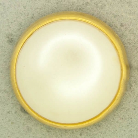 Ref001255 Botón Redondo en colores dorado y blanco