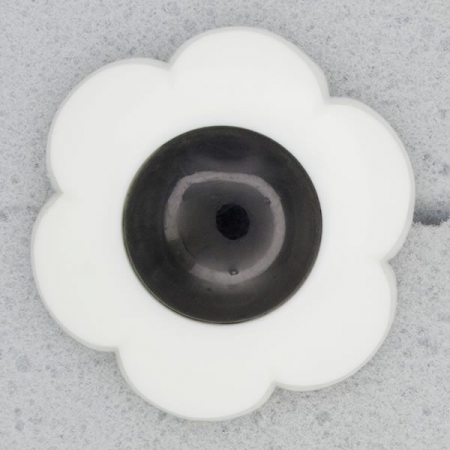 Ref000121 Botón Flor en colores negro y blanco