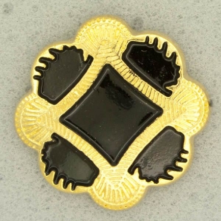 Ref001263 Botón Cuadrado, Estrella en colores negro y dorado