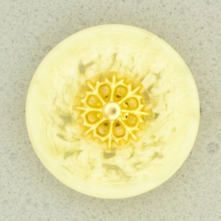 Ref001266 Botón Redondo en colores beig y dorado