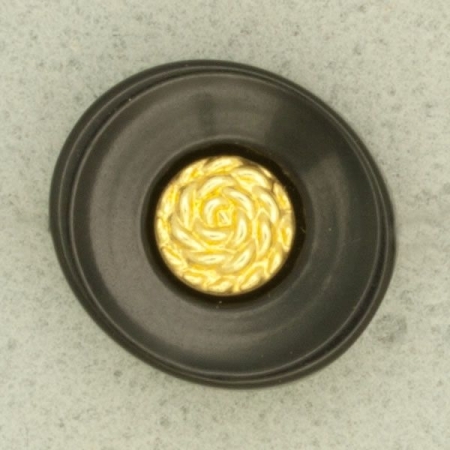 Ref001291 Botón Ovalado en colores negro y dorado
