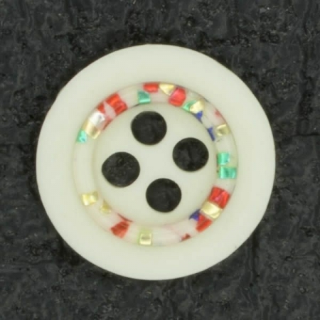 Ref001472 Botón Redondo en color blanco