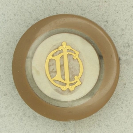 Ref001515 Botón Redondo en colores marron y  dorado