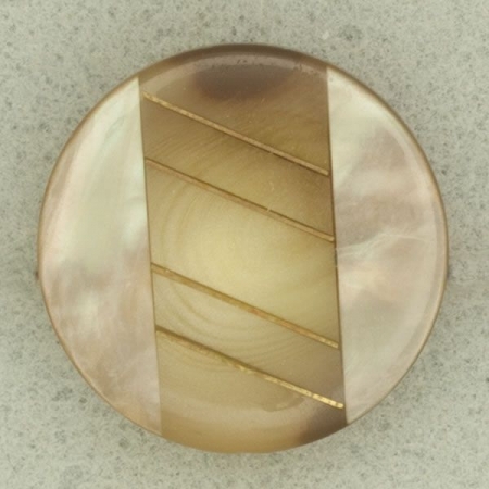 Ref001522 Botón Redondo en colores beige y  marron y  dorado