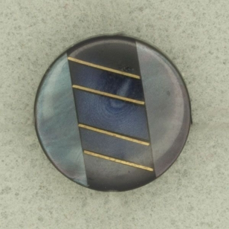 Ref001524 Botón Redondo en colores azul marino y  dorado