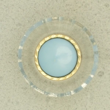 Ref001528 Botón Redondo en colores azul y  dorado y  transparente