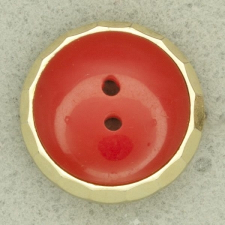 Ref001547 Botón Redondo en colores rojo y  dorado