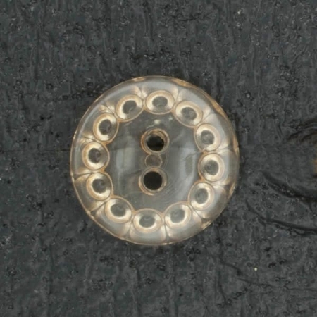 Ref001849 Botón Redondo en colores marron y  transparente