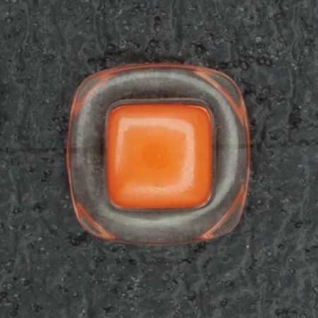 Ref001982 Botón Cuadrado en colores naranja y transparente