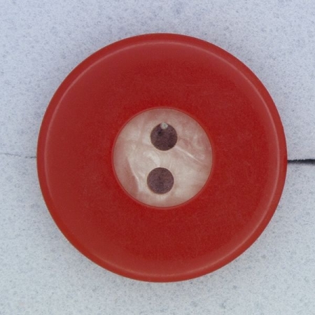 Ref000214 Botón Redondo en colores rojo y  blanco