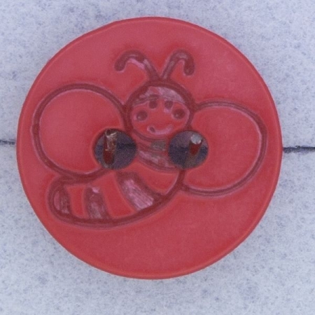 Ref000223 Botón Redondo en colores rojo y  rosa y  transparente