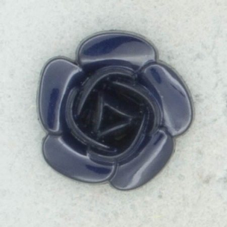 Ref002309 Botón Redondo, Flor en color azul marino