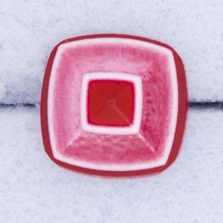 Ref000239 Botón Cuadrado en colores rojo y  blanco