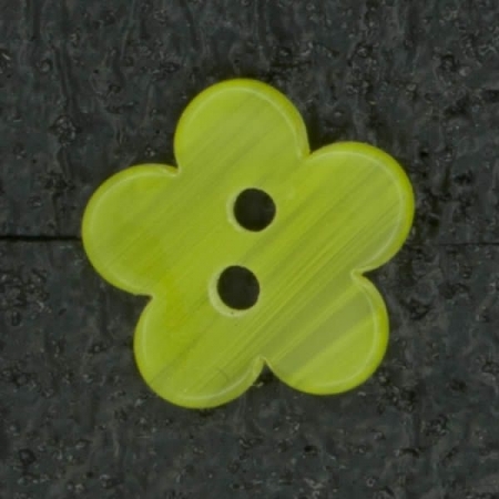 Ref002528 Botón Estrella, flor en colores verde y amarillo