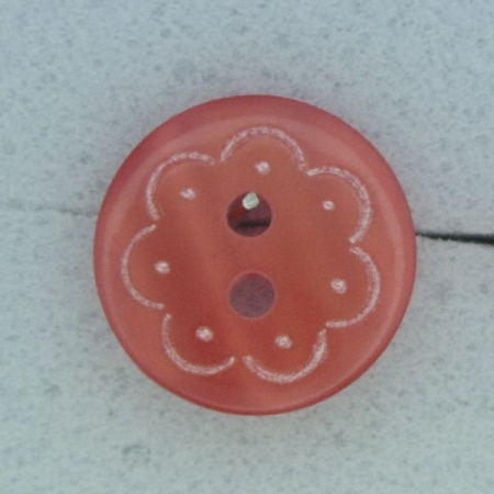 Ref000263 Botón Redondo en colores rojo y  blanco