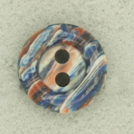 Ref004038 Botón Redondo en colores azul y marron